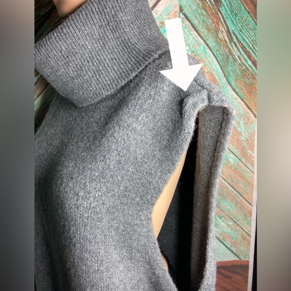 Rare Mos Mosh Zahra Women's Turtleneck Sweater Knit Dark Grey Wool Blend - Picture 7 of 7